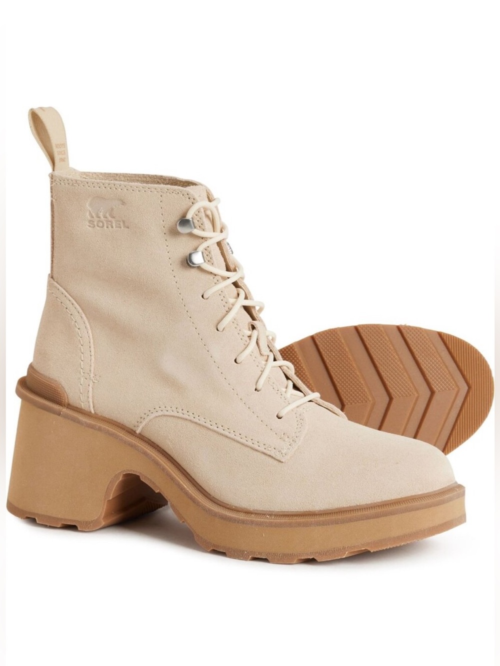 Sorel Hi-Line Heel cream Lace-Up Platform waterproof Ankle Boots women’s 11